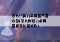 怎么试探白羊男喜不喜欢你(怎么判断白羊男是否真的喜欢你)