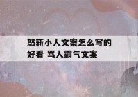 怒斩小人文案怎么写的好看 骂人霸气文案