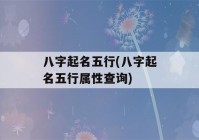 八字起名五行(八字起名五行属性查询)