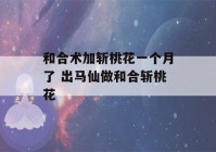 和合术加斩桃花一个月了 出马仙做和合斩桃花