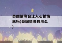 泰国情降会让人心甘情愿吗(泰国情降有用么)