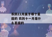 农历11月属于哪个星座的 农历十一月是什么星座的