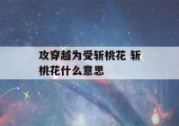 攻穿越为受斩桃花 斩桃花什么意思