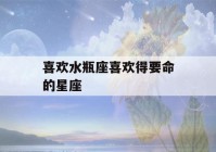 喜欢水瓶座喜欢得要命的星座(水瓶座喜欢什么礼物)