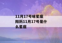 11月17号啥星座 阳历11月17号是什么星座