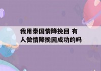 我用泰国情降挽回 有人做情降挽回成功的吗