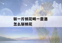 斩一斤桃花喝一壶酒 怎么斩桃花