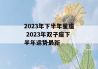 2023年下半年星座 2023年双子座下半年运势最新