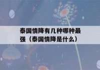 泰国情降有几种哪种最强（泰国情降是什么）