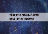 甘肃关公刀斩小人视频播放 关公打架视频