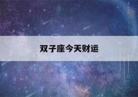 双子座今天财运(双子座今天财运运势怎么样)