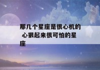 那几个星座是很心机的 心狠起来很可怕的星座