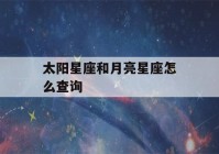 太阳星座和月亮星座怎么查询(月亮星座自动查询器)