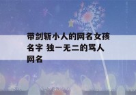 带剑斩小人的网名女孩名字 独一无二的骂人网名