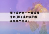 狮子座后面一个星座是什么(狮子座后面的星座是哪个星座)