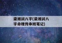 梁湘润八字(梁湘润八字命理传承班笔记)