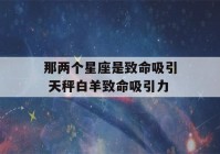 那两个星座是致命吸引 天秤白羊致命吸引力