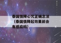 泰国情降心咒正确念法（泰国情降起效果前会有感应吗）