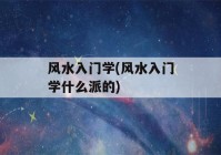 风水入门学(风水入门学什么派的)