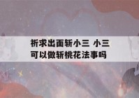 祈求出面斩小三 小三可以做斩桃花法事吗