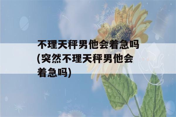 不理天秤男他会着急吗(突然不理天秤男他会着急吗)