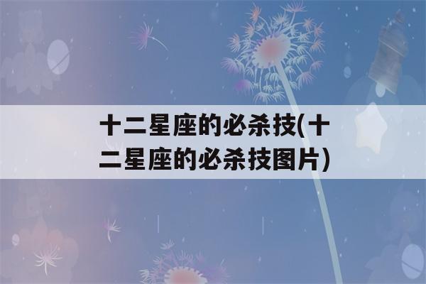 十二星座的必杀技(十二星座的必杀技图片)