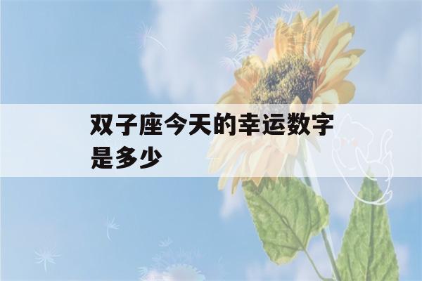 双子座今天的幸运数字是多少