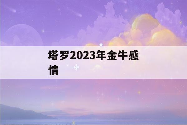 塔罗2023年金牛感情