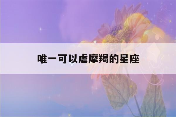 唯一可以虐摩羯的星座