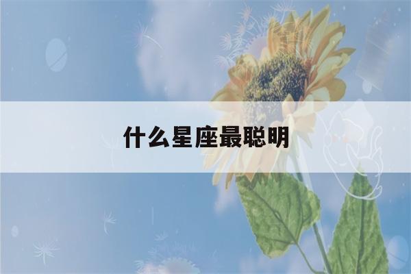 什么星座最聪明