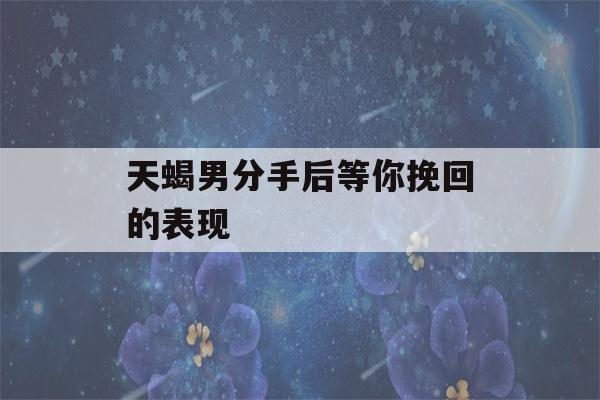 天蝎男分手后等你挽回的表现