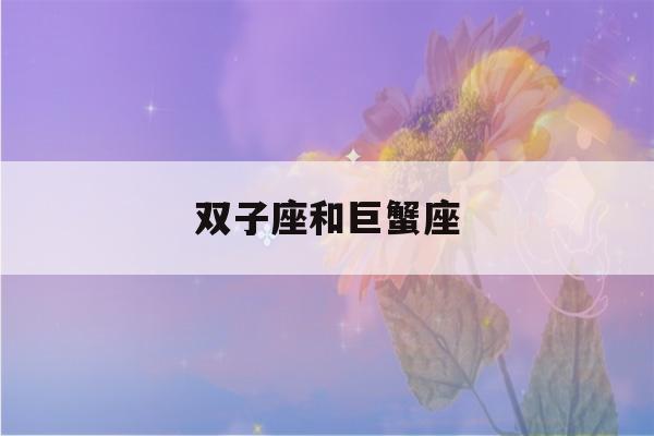 双子座和巨蟹座