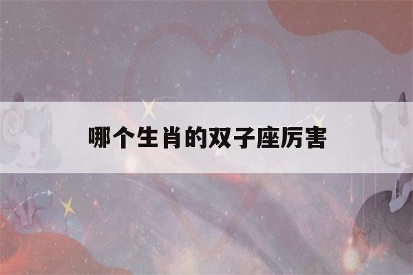 哪个生肖的双子座厉害