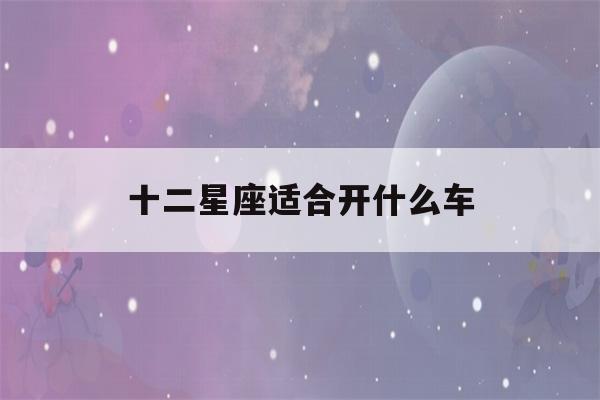 十二星座适合开什么车