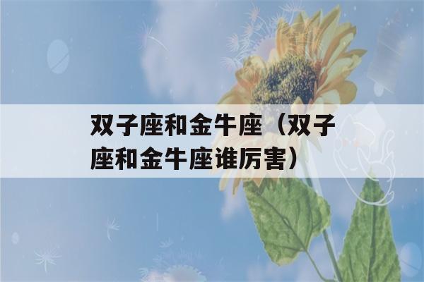 双子座和金牛座（双子座和金牛座谁厉害）