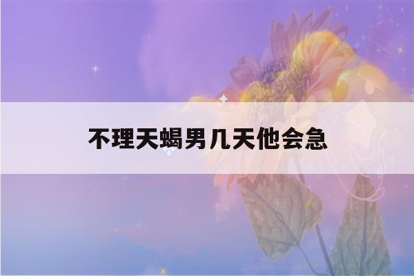 不理天蝎男几天他会急