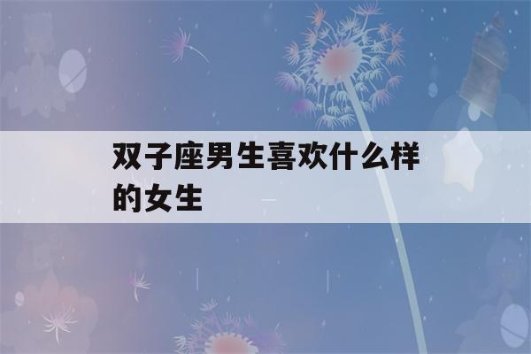 双子座男生喜欢什么样的女生