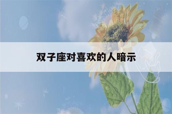 双子座对喜欢的人暗示