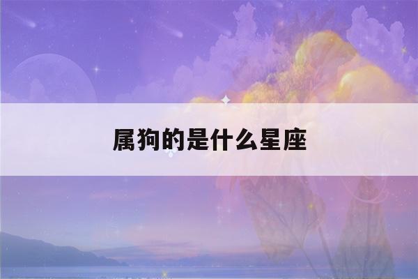 属狗的是什么星座