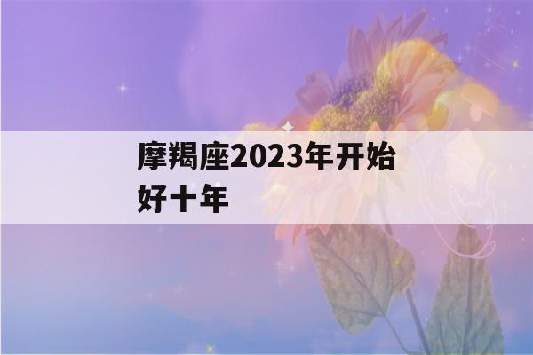 摩羯座2023年开始好十年