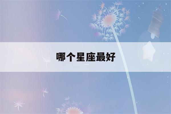 哪个星座最好