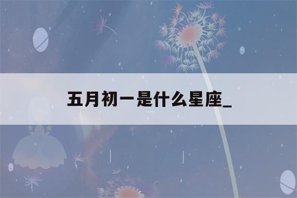 五月初一是什么星座_