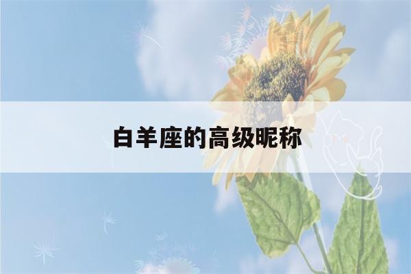 白羊座的高级昵称