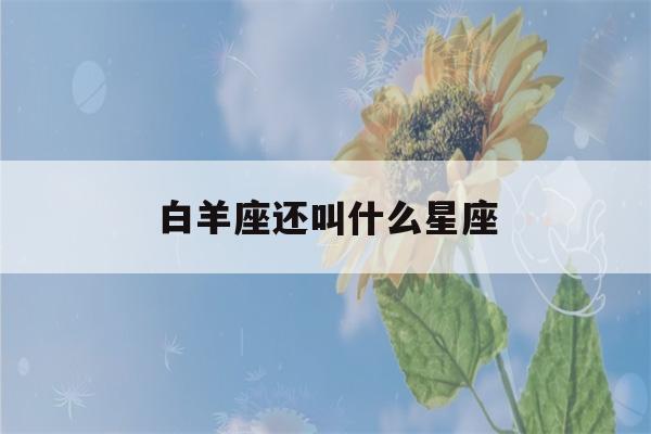 白羊座还叫什么星座