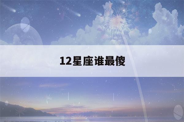 12星座谁最傻