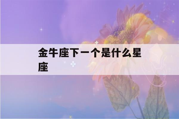 金牛座下一个是什么星座