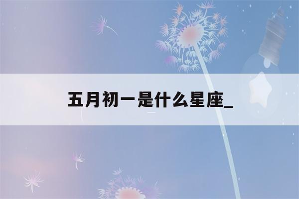 五月初一是什么星座_