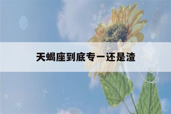 天蝎座到底专一还是渣