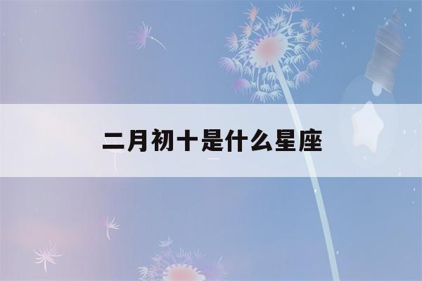 二月初十是什么星座