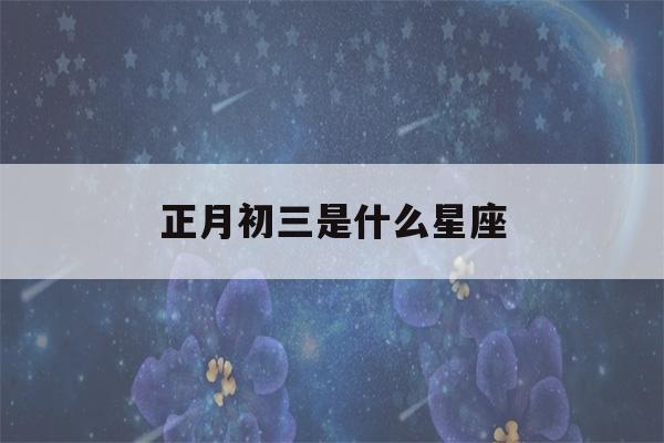 正月初三是什么星座